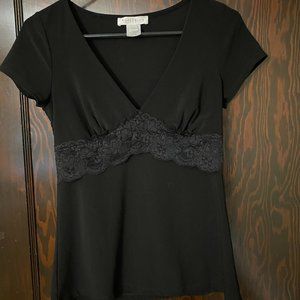 White House Black Market Black Blouse